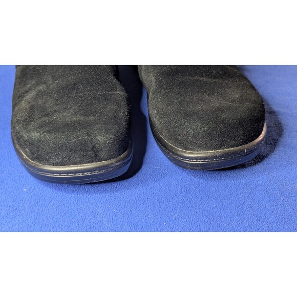 GH Bass PORTER Mule Clogs Black Suede W/Woven Front Buckle Preowned Womens Sz 8M - Picture 2 of 11